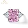 High Carbon Diamond Rings 925 Sterling Silver 13*16mm Yellow Pink Gemstone Romantic Fine Jewelry Wedding Party Gifts New Trend