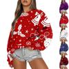Women Autumn Winter Tops Women's Long Sleeve Sweatshirt Christmas Casual Crewneck Loose Fit Pollover Fleece Tops
