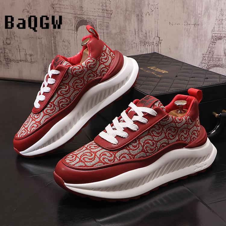 Модные кожаные повседневные туфли на плоской платформе с увеличенным размером, мужские спортивные туфли на шнуровке, массивные кроссовки, высококачественная модная мужская дизайнерская обувь