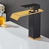 Водопадный смеситель для раковины Золотой и черный Смесители для раковины-водопада Смеситель для ванной комнаты Настольный смеситель для умывальника