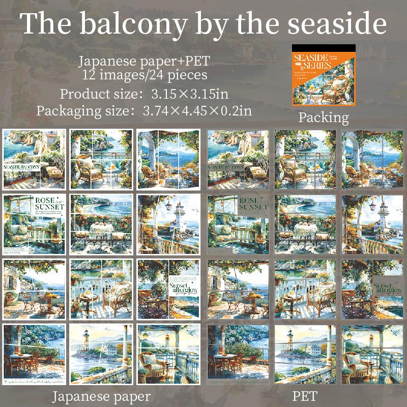 Beautiful scenery 24/120 sheets Aesthetic Stationery Decorative Sticker Book DIY Journal Stickers Kids Gift Scrapbook supplies