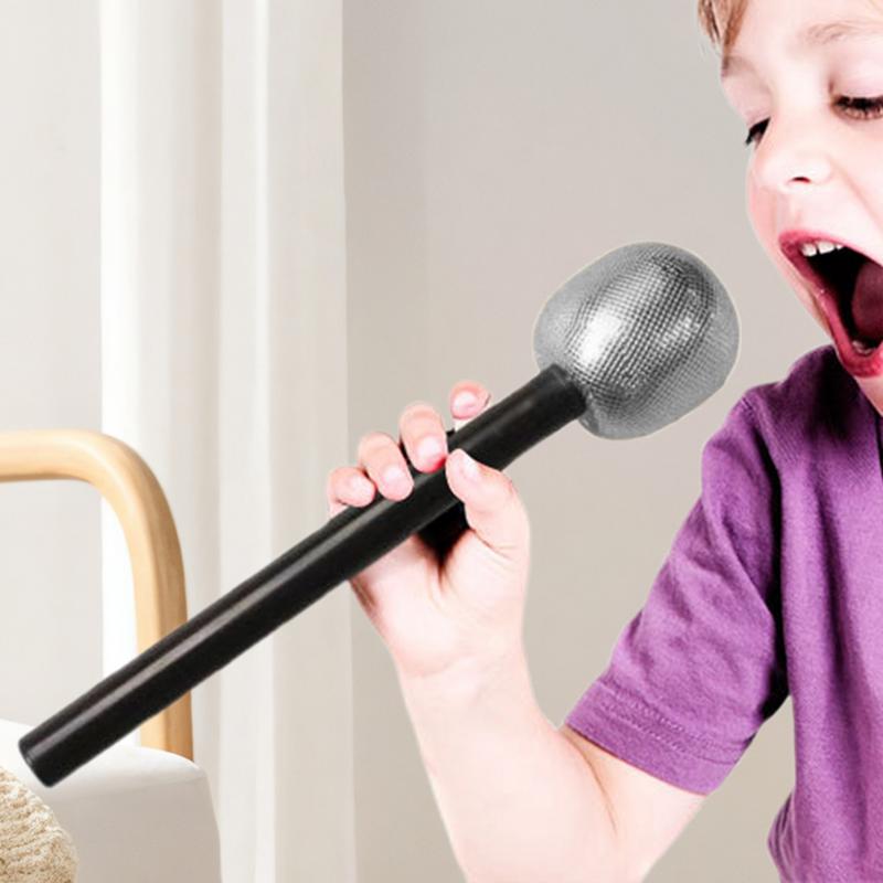 Блестящий микрофон-реквизит Поддельный микрофон для вечеринки Реквизит для детей Блестящий внешний вид Игрушка-звезда для рождественской вечеринки