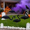 2Pcs/Set Simulation Flamingo Garden Stake Decoration Weather-proof Yard Lawn Patio Pathway Glow-in-the-dark Skeleton Flamingo Stake Stick Ornament
