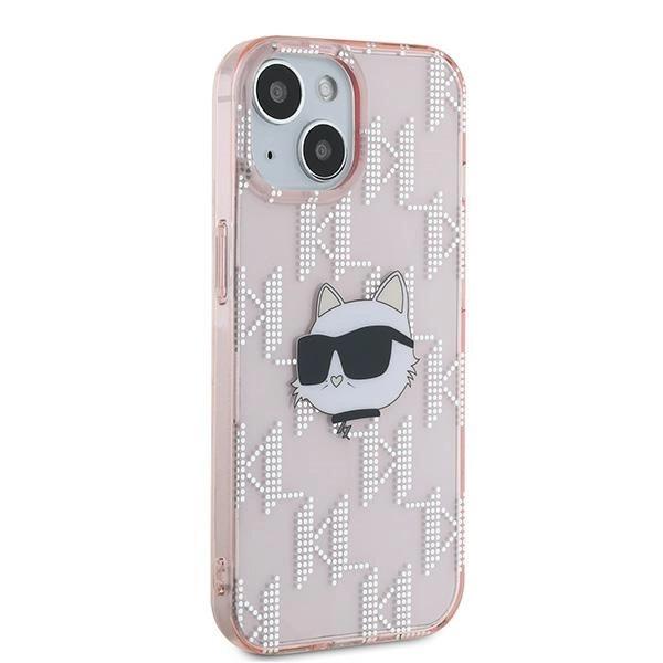 Karl Lagerfeld Чехол Iml Choupette Head & Monogram для iPhone 15 / 14 / 13 - розовый