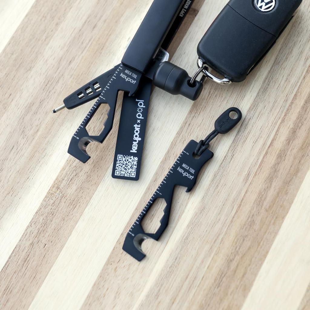 Keyport MOCA Keychain EDC Pry Bottle Box Cord and More TSA Key Tool EDC Gear Key Keychain Compatible 10-in-1 Multi-Tool (Black) Multi-Tool Opener,