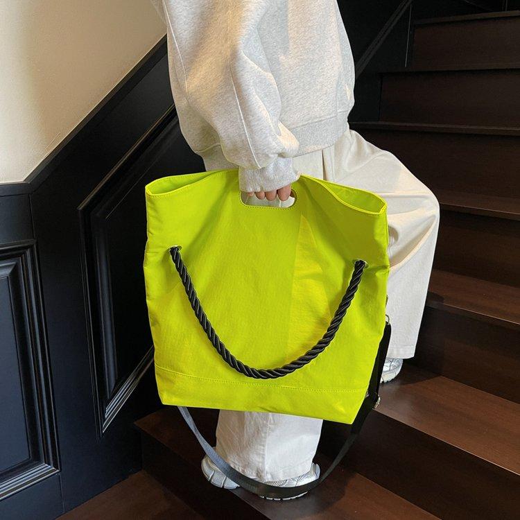 Large Capacity Tote Bag, Thick Rope Bag, Messenger Bag, Versatile Commuting Fashion One Shoulder Crossbody Bag Women's Bag