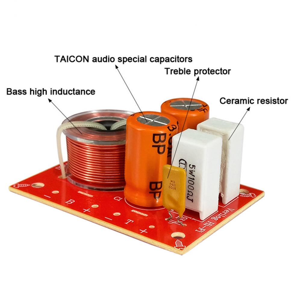 Magideal 80W Speaker 2 Way Audio Frequency Divider Loudspeaker 2 Unit Crossover Filters for Speakers