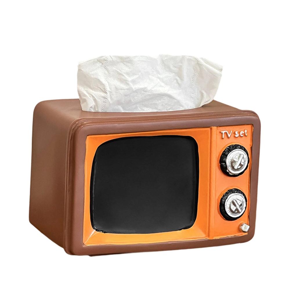 Retro TV Tissue Box Multifunctional Storage Box, Home Living Room, Coffee Table, Bedroom, Desktop, High-end Paper Box