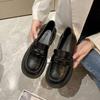 Loafers Women's 2025 Autumn New Platform Thick Heel Fashion British Single Shoes College Style One Pedal Jk Small Leather Shoes