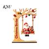 Christmas Atmosphere Decorations Wooden Swing Ornament with Santa Claus/Bear for Christmas, Tabletop Desktop Decoration Claus Figurine Home