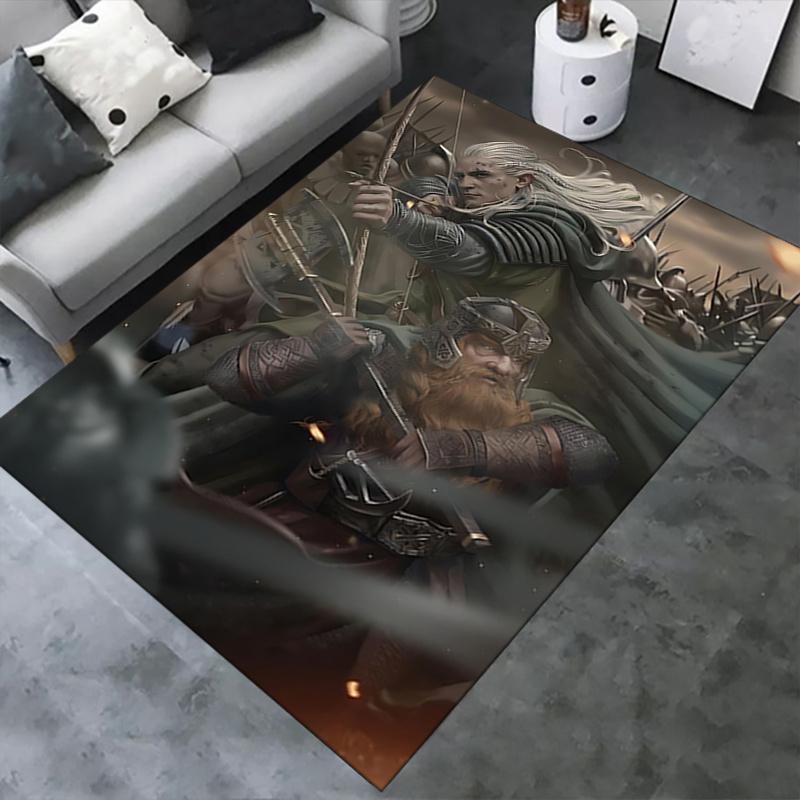 Lord of the Rings Polyester Office Carpet Chair Mats, Home Decor Dormitory Floor Protector with Anti-Skid Backing, Large Area Coverage,Chris