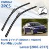 2PCS Front Windshield Windscreen Wiper Blades For Mitsubishi Lancer 2008-2017 24"+16"  Window Brushes Cutter Accessories 2008 2009 2010 2011 2012 2013