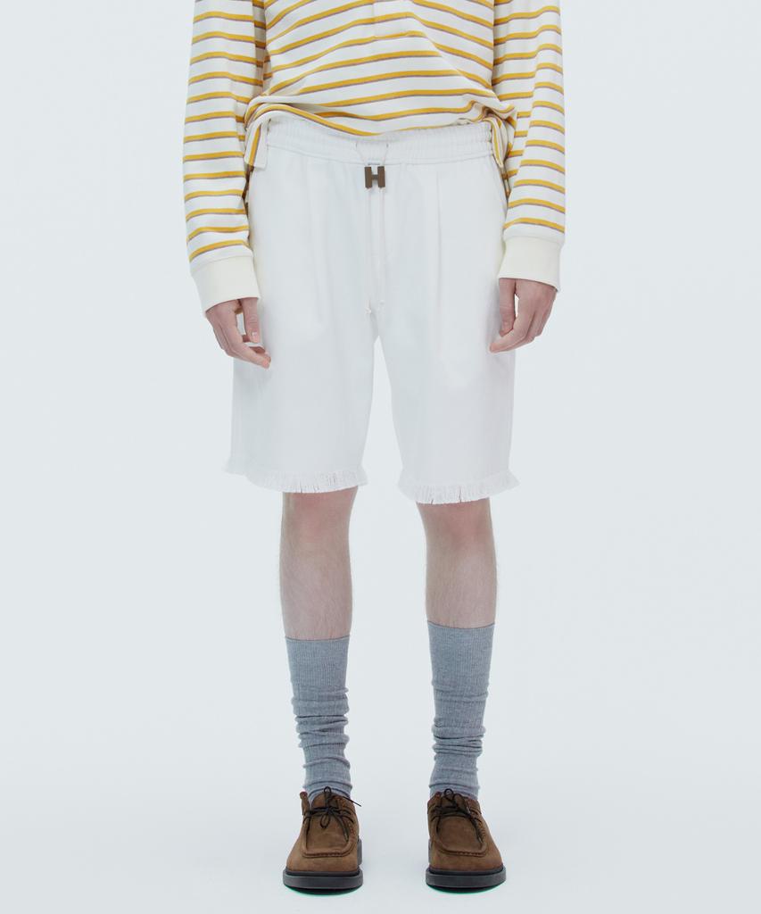 NOHANT Oversized Fringe Shorts White