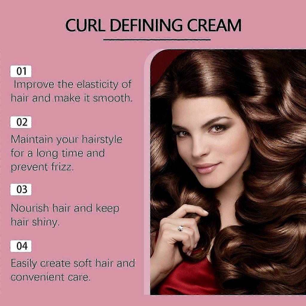 Hoegoa Curly Hair Double Eyelid Cream Bangs Curly Hair Care Shape Fluffy Moisturizing Natural Gloss Double Eyelid Cream