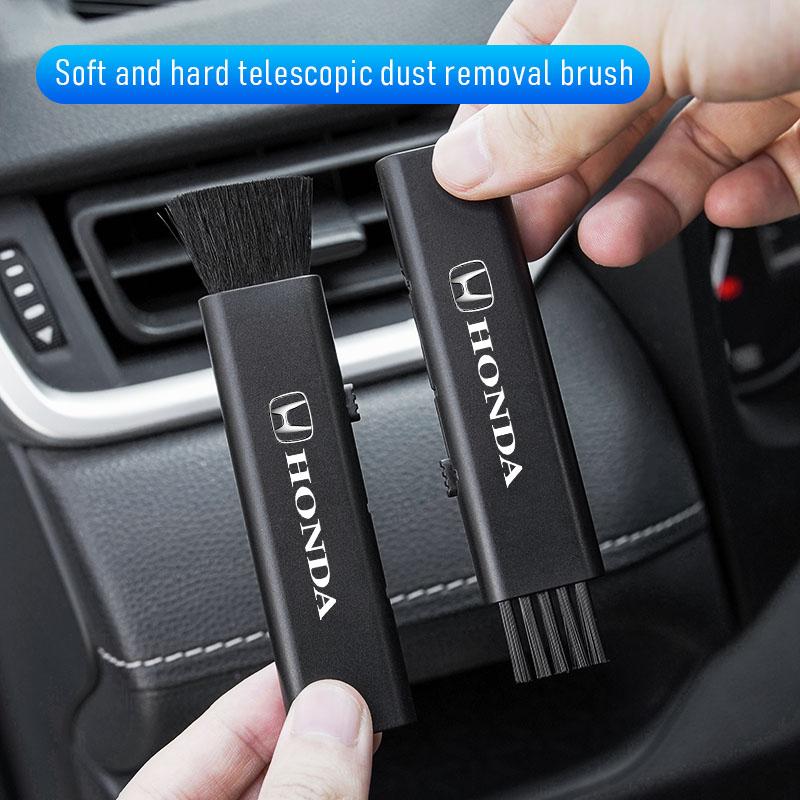 Car Badge Dual Head Soft Bristle Brush Auto Dust Removal Tools For Honda Civic Fit Jazz Accord Pilot CRV Odyssey Passport City EZ5