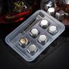 Barware Tool Set 8-Pack Chillers Wine Metal Stainless Steel Ice Cubes Diamond Bullet Reusable Whiskey Stone Box Set