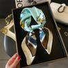 2024 New Horse Print Square Scarf Women's Imitation Silk Scarf Casual Versatile Decoration Small Neck Scarf 70CMx70CM