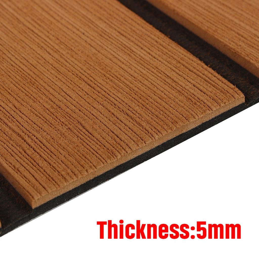 Self-Adhesive 600x2400x5mm Foam Teak Decking EVA Foam Marine Flooring Boat Decking Sheet Accessories Marine Brown Black