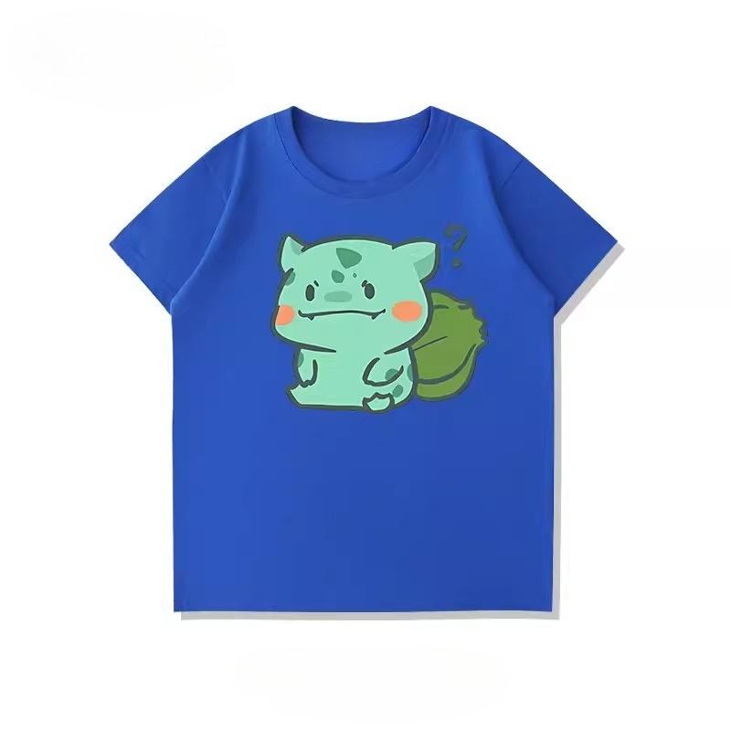 Potdemiel Summer New Pikachu Print Childrens Pure Cotton TShirt Boys and Girls Comfortable and Breathable Childrens TShirt