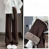 Women Lamb Wool Pants Fleece 2025 Winter New High Waist Casual Warm Lengthen Straight Leg Pants