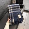 Женская утолщенная теплая шаль осень-зима клетчатая шейная шаль для мужчин и женщин шарф роскошная одежда женский кашемировый дизайнерский шарф Bufandas