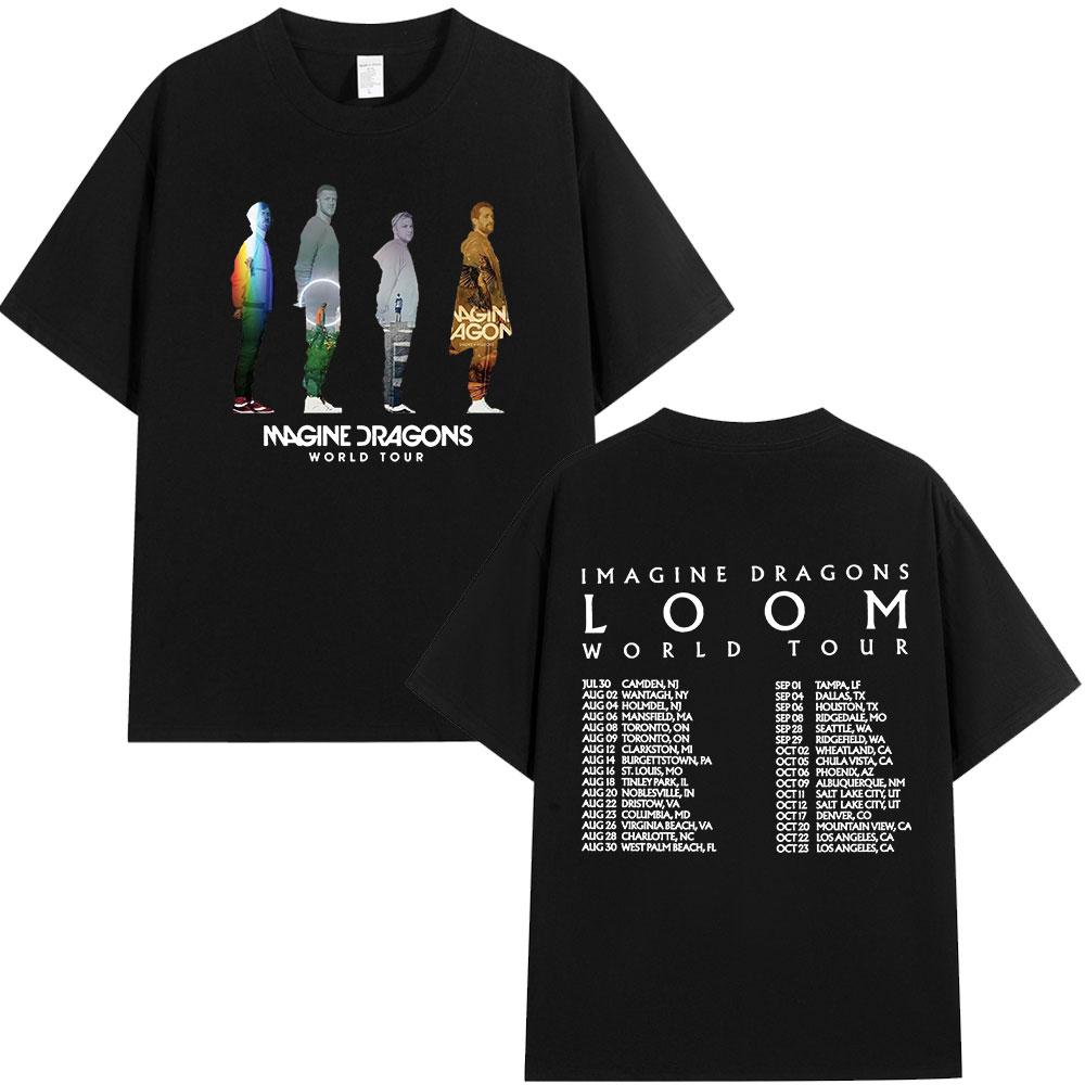 2025 Imagine Dragons Band Loom World Tour TShirt Men Women Clothing Rock Punk Gothic Tshirt Casual Cotton Oversized Tshirts