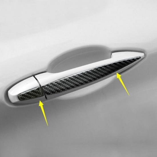 8pcs Car Door Handle Trim Cover  Carbon Fiber Exterior For BMW X5 F15 2014-2018,