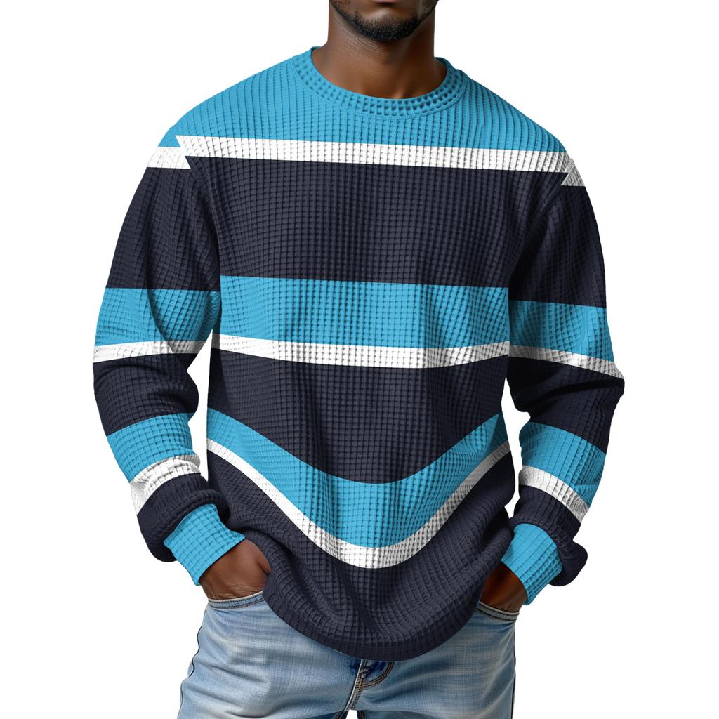 Мужской трикотажный повседневный пуловер с воротником - Длинный рукав для ежедневной носки