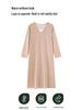 Velvet Nightgown for Women: Cozy, Skin-Friendly Mid-Length Cashmere Sweater Pajamas for Autumn/Winter - Wear Indoors or Out.