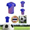 Vintage Retro THAILAND Football Soccer JERSEY National CHEER Quick Dry Shirt Round Neck Polyester Short Sleeve Uniform Sport Outdoor