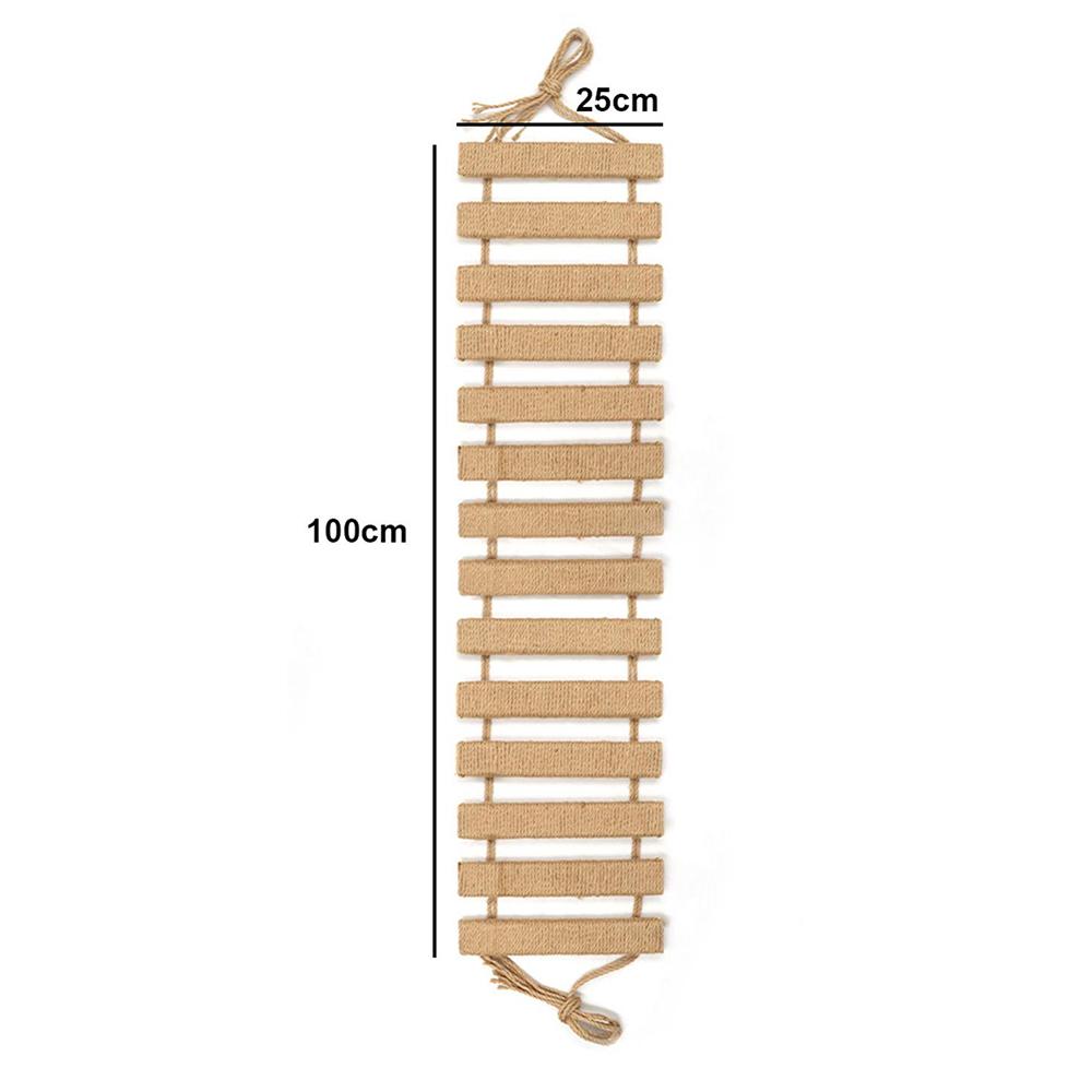 1 Piece Cat Bridge Suitable For Cat Cage, Tree And Wall Mount, Hanging Sisal And Wood Cat Climbing Wall Ladder For Play, Scratch & Rest