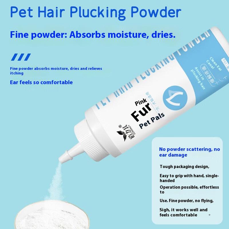Daoliqi Pet Ear Powder - 26 г Мягкая подсушивающая пудра для безопасного удаления волос из ушей и чистки ушей у собак и кошек