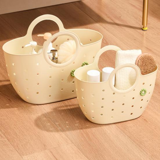 Ручная корзина Портативная сумка-органайзер для душа в ванной комнате с ручками Полая корзина для хранения Сумка для дома Спальни Общежития