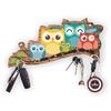 Premium 'Owl Family' Decorative Wooden Printed Key Holder for Home Decor Key Hangers Keychain Holder Key Stand & Key Holder(25 Cm, 6 Hooks)