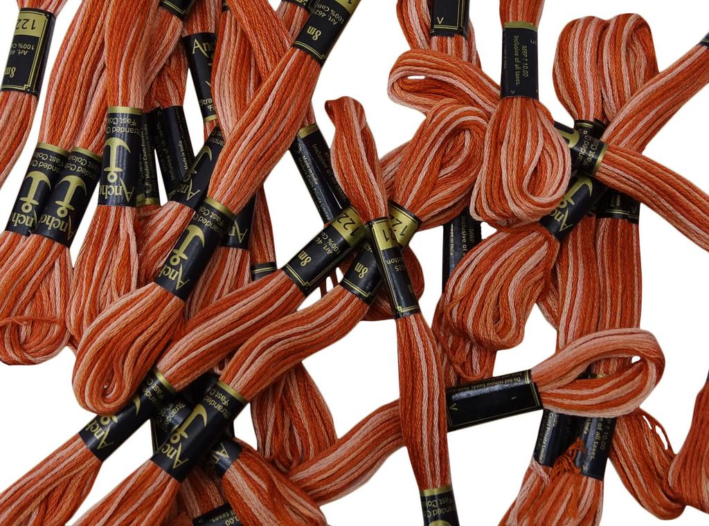 IBA Indianbeautifulart двухцветный многожильный хлопок, вышивка крестиком, ручная вышивка, нить мулине, 25 мотков, коричневый и