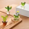 Artificial Creative Home Ornament for Decoration Glass Cactus Desktop Micro Landscape