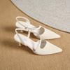 Fashion Hollow Pointed High-heeled Sandals for Women Summer New Thin Heel Hollow Sandals with A Straight Strap Fashion Women's Shoes