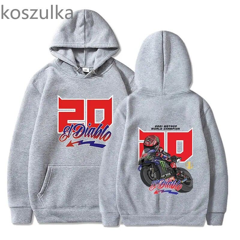 Fabio Quartararo 20 толстовка с принтом мотоциклов для унисекс всесезонный свободный теплый парный пуловер большого размера для женщин многоцветный уличный пуловер