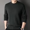 Hengyuanxiang Men's Thickened 100% Pure Wool Round Neck Pullover Sweater
