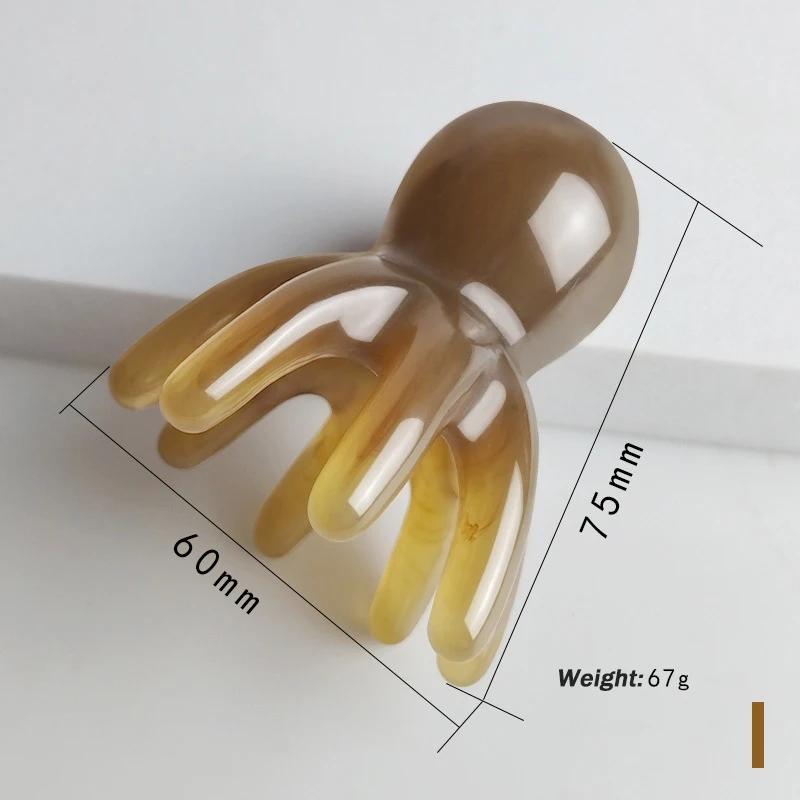 Смола Осьминог Массажная Расческа Голова Меридиан Скребок Массажная Щетка для Кожи Головы Акупунктура СПА Гуа Ша Массажная Расческа Снятие Усталости Массаж