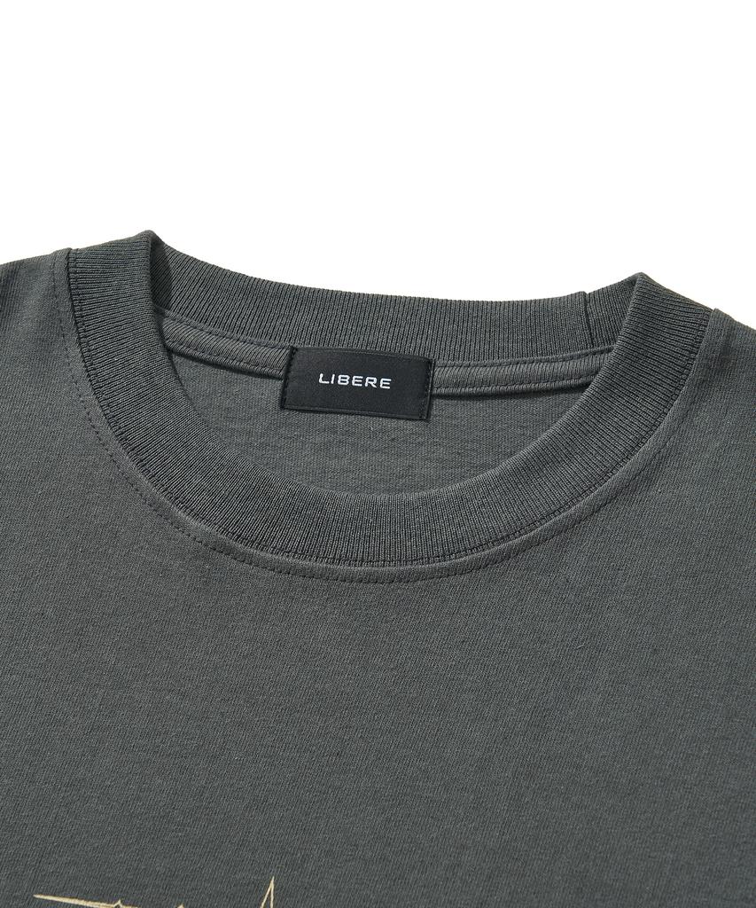 LIBERE Lr Logo T-Shirt / Charcoal