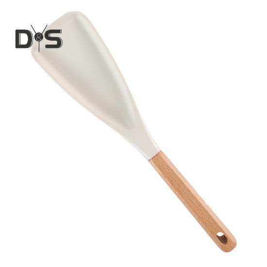Silicone Cooking Spoon Salad Shovel Spatula Heat Resistant Wooden Handle Kitchen Utensils for Nonstick Cookware