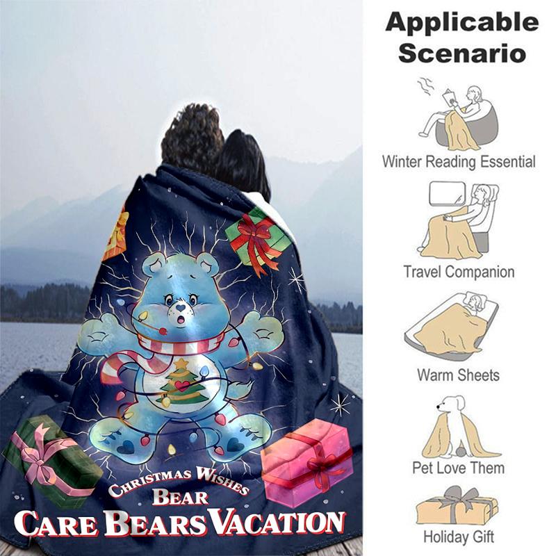 1Pc Christmas Bear Vacation Blanket Soft And Comfortable Casual Warm Camping Travel Christmas Halloween Gift M921106