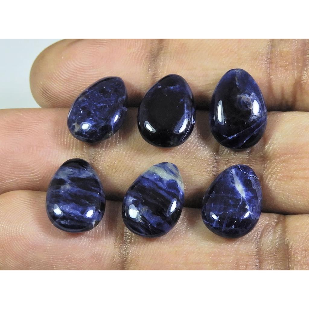 10X14ММ Натуральный Голубой Содалит Форма Миндаля Кабошон Драгоценный Камень 6 Шт. Лот 27 Карат. А-536