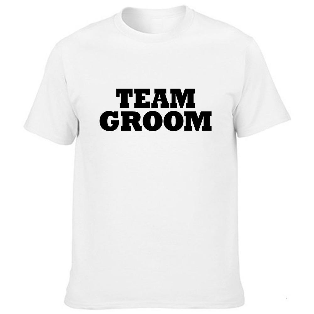 Hipster Men Wedding Party T Shirt Team Groom Letter Print Graphic Husband Harajuku T Shirts Male