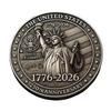 US 250th Anniversary Souvenir Coin Double-Sided Carved United States History Commemorative Badge Round Metal Collection Coin Patriotic Decoration