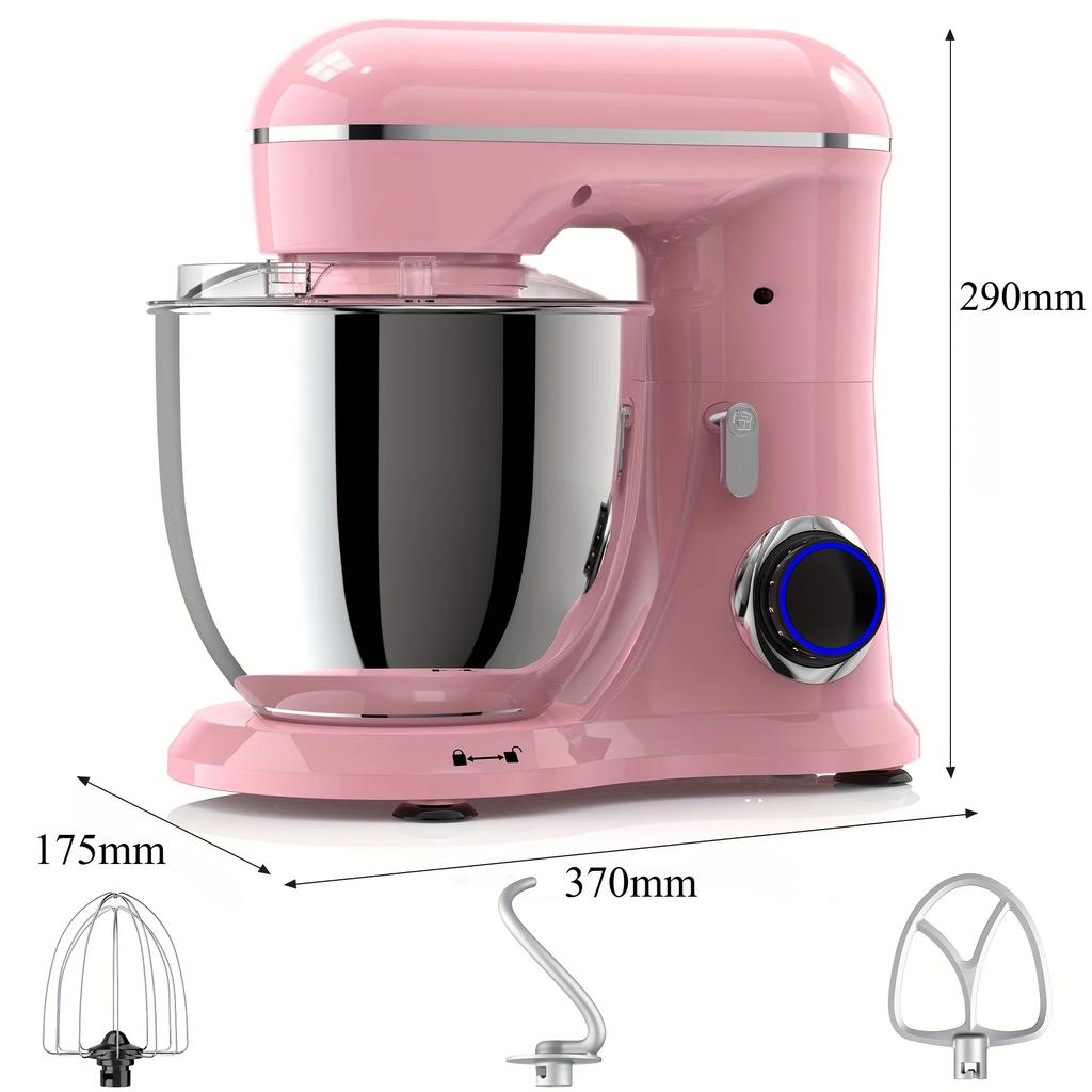 Pink Stand Mixer - Multi-Speed Tilt Head Kitchen Electric Mixer with Dough Hook, Stirrer and Mixer - Baking Mixer.