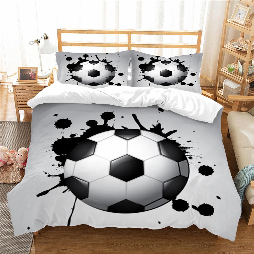 Мягкий дышащий комплект постельного белья с футбольным принтом 2/3 шт. пододеяльник для девочек и мальчиков домашнее постельное белье пододеяльники из микрофибры теплые