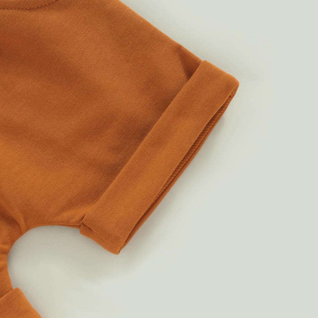 Infant Baby Boys Summer Clothes Sets Outfits Letter Print Short Sleeve T-Shirt and Stretch Casual Rolled Shorts Set