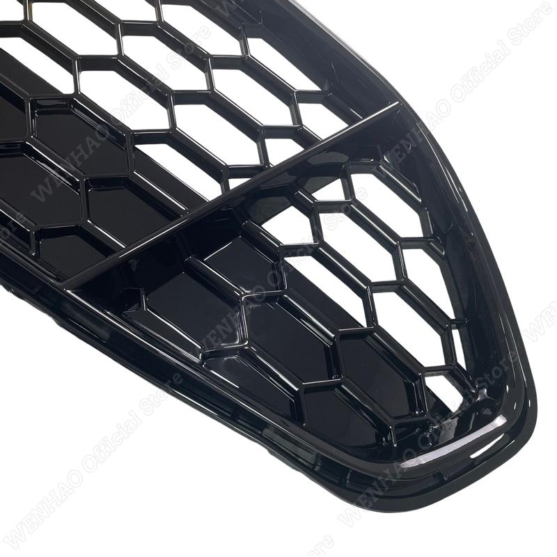 Car Front Bumper Radiator Grille For Ford Fusion Mondeo 2013-2016 Honeycomb Mesh Center Racing Grille Cover Gloss Black ABS